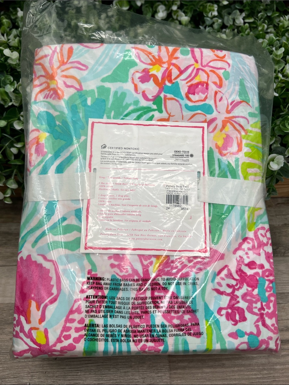 Lilly Pulitzer x Pottery Barn Orchid Sheet Set, King Size NEW - Picture 4 of 9